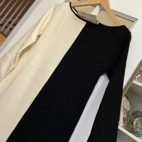 ZARA soft knit combination bicolor dress blogger favorite - Picture 5 of 7